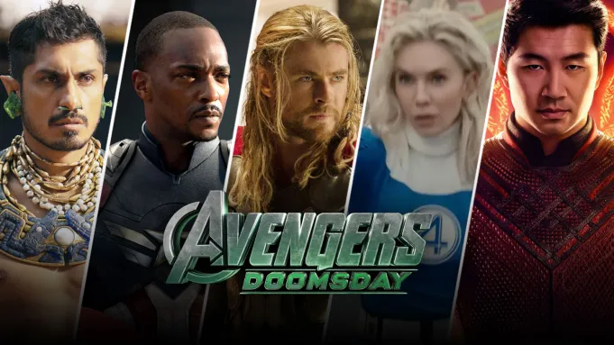 Cast chairs from Marvel Studios' Avengers: Doomsday reveal event.