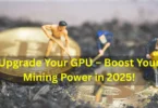 High-performance Bitcoin mining GPU setup with top graphics cards, digital crypto coins, and mining rig in 2025.